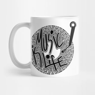 of music is life gramophone themed design Mug